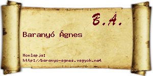 Baranyó Ágnes névjegykártya
